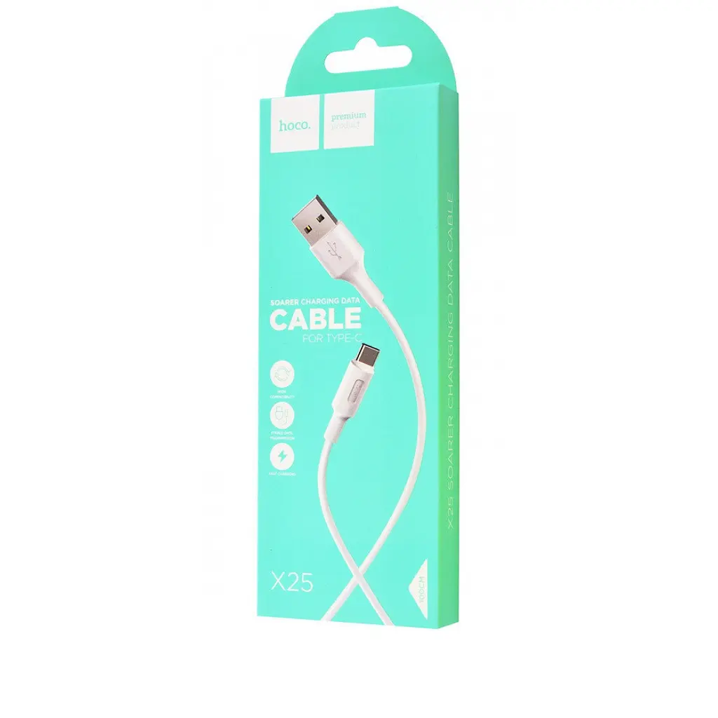 Кабель Hoco X25 Soarer charging data cable for Type-C White - фото 2