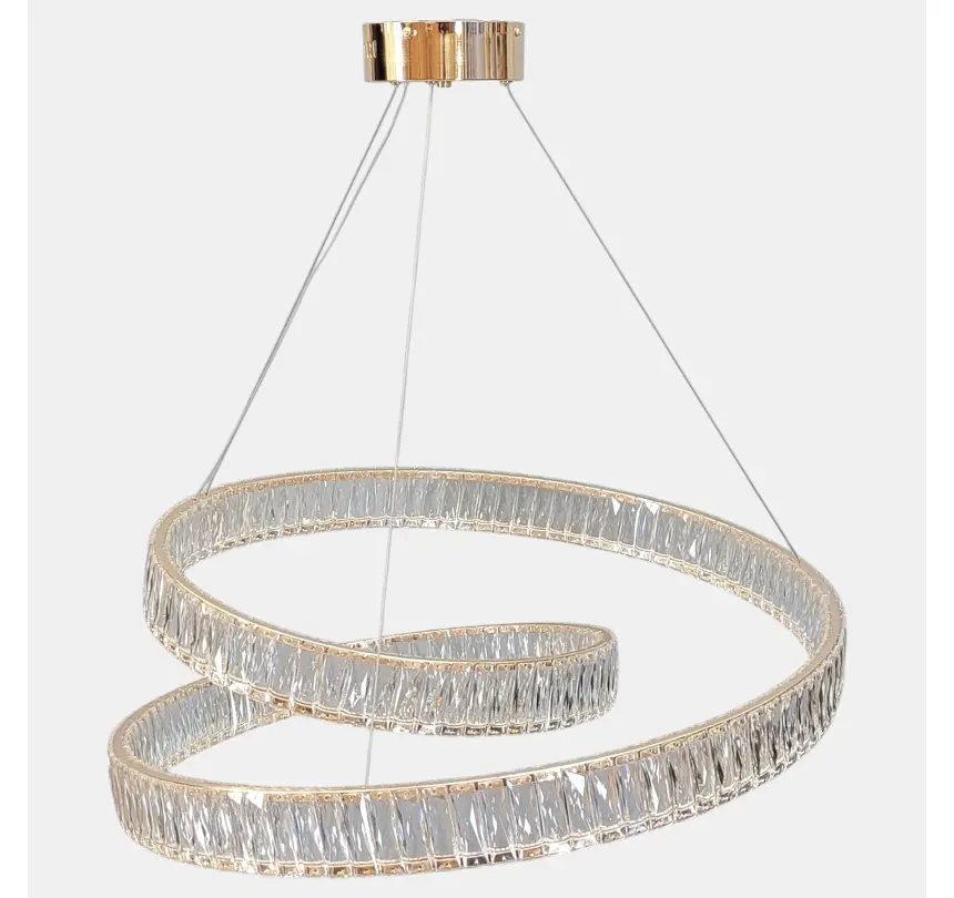 Підвісна кришталева LED-люстра Artlight 555-800GD з переплетеними кільцями, золото, 170 Вт, від 20-30 м² - фото 3