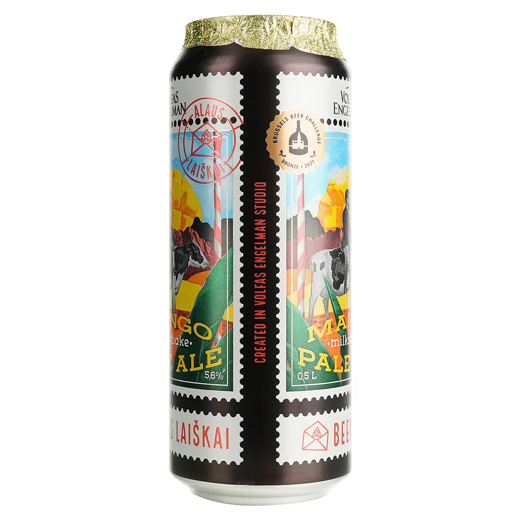 Пиво Volfas Engelman Mango Milkshake Pale Ale, світле, 5,6%, з/б, 0,5 л (885970) - фото 2