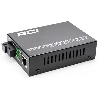 Медіаконвертер RCI 1G, 20km, SC, RJ45, Tx 1550nm standart size metal case (RCI502W-GE-20-B) - фото 2