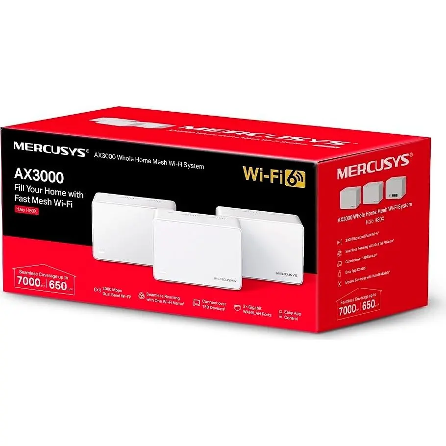 Wi-Fi Mesh система Mercusys Halo H80X 3-pack [104081] - фото 4