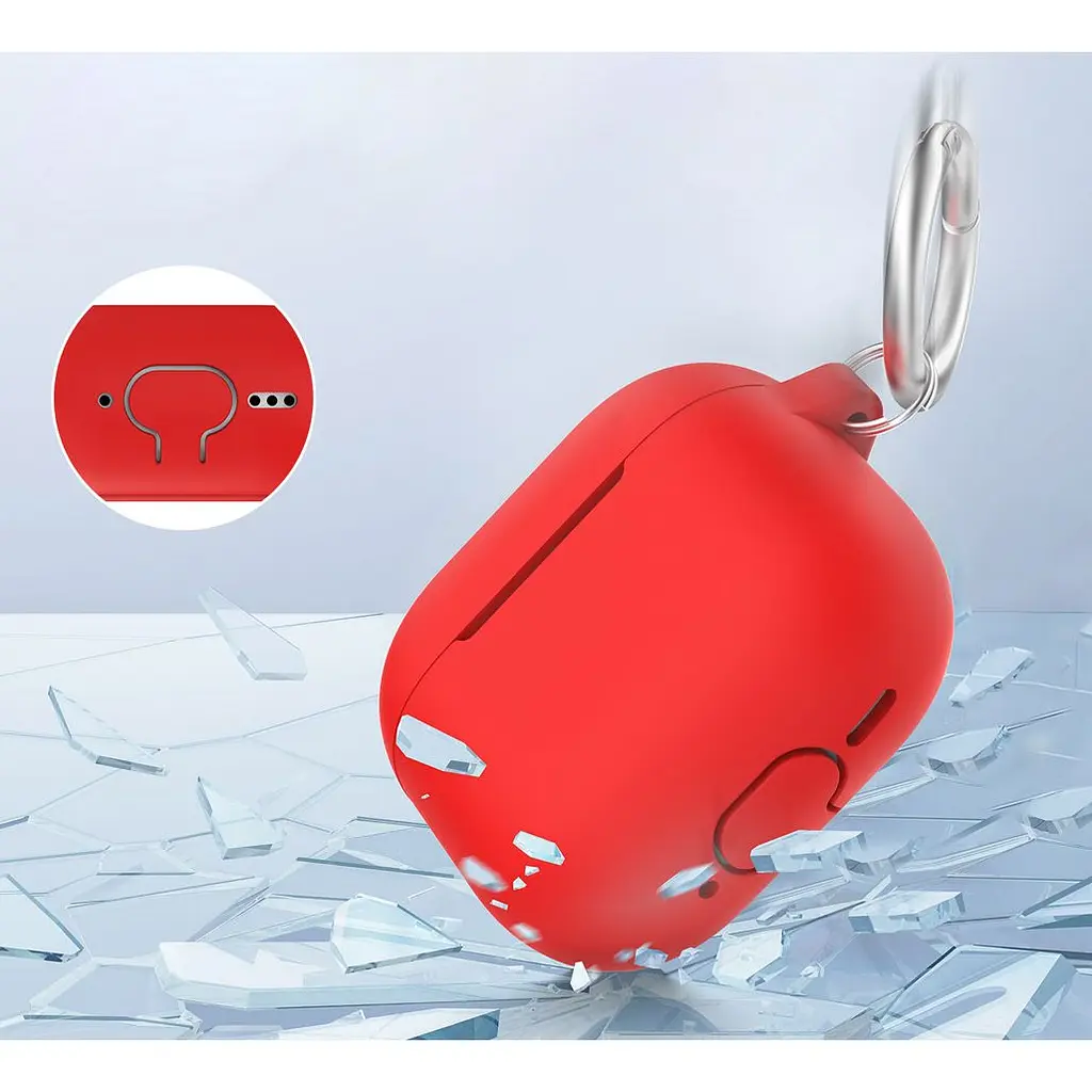 Чохол AhaStyle Colorful Silicone Case для AirPods 4 Red [133816] - фото 4