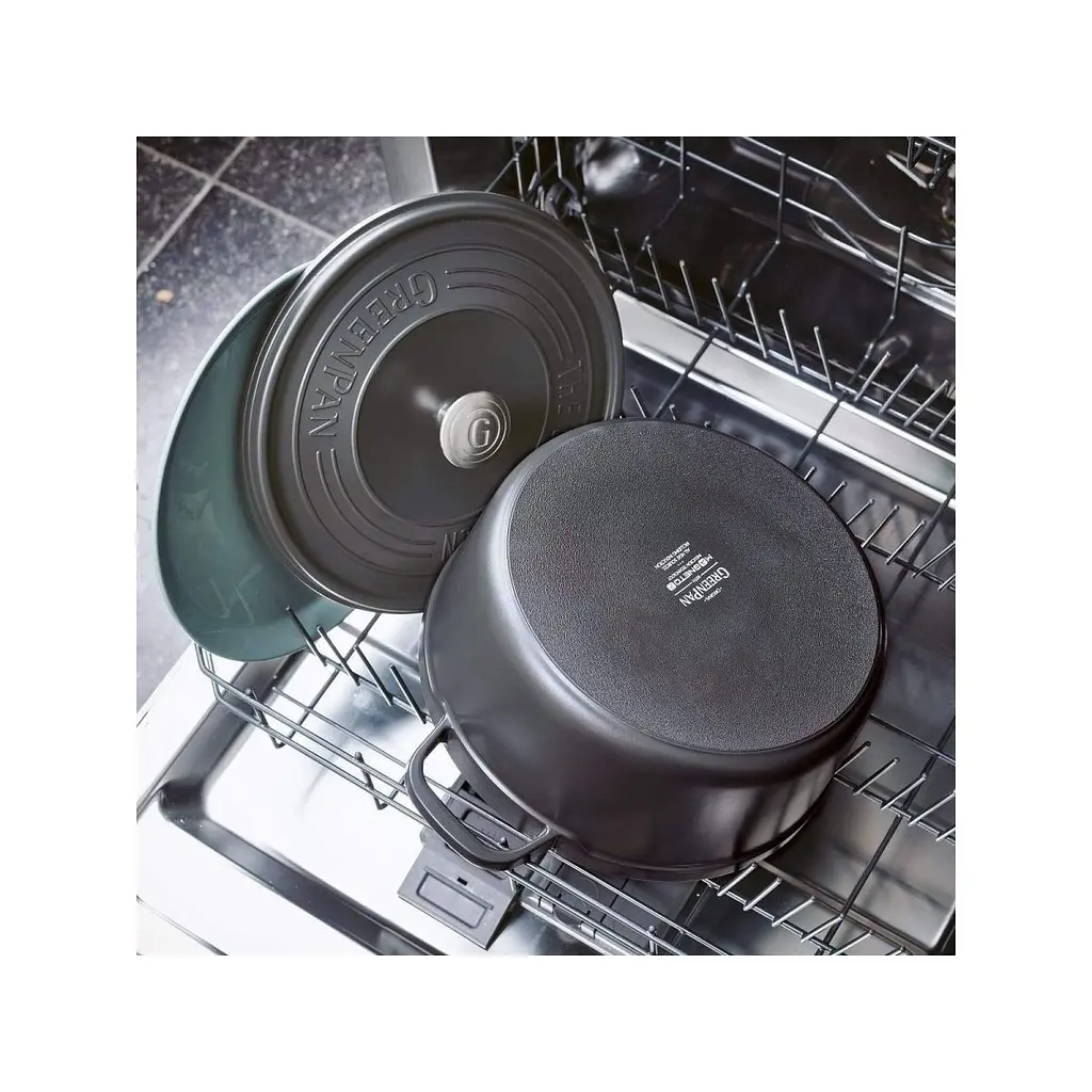 Кастрюля с крышкой GreenPan Featherweights 26 см 5,3 л с керамическим покрытием черный (CC004829-001) - фото 8