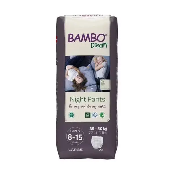 Нічні ЕКО підгузки-трусики для дівчаток Bambo Dreamy Night Pants Girls (35-50 кг), 8-15 років. Bambo Nature (18876) - фото 2