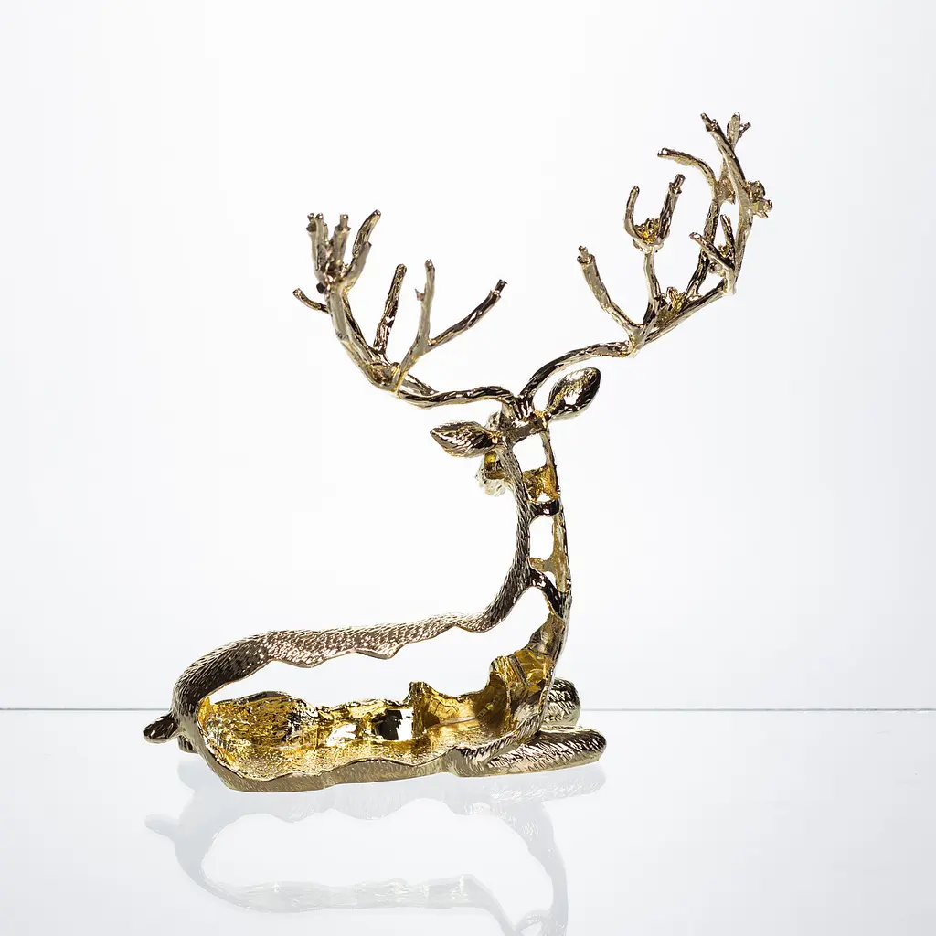 Декоративна фігурка Yiwu Lying Deer 20х8х25 см металева статуетка колекційна для дому декор напівпрозора HP-7-16 - фото 8