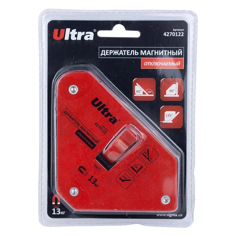 Тримач магнітний Ultra вимикний 13 кг 95x80x98 мм (45,90,135°) (4270122) - фото 4