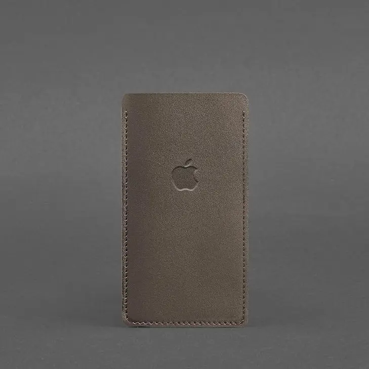 Кожаный чехол для iPhone 13 Темно-бежевый - фото 4