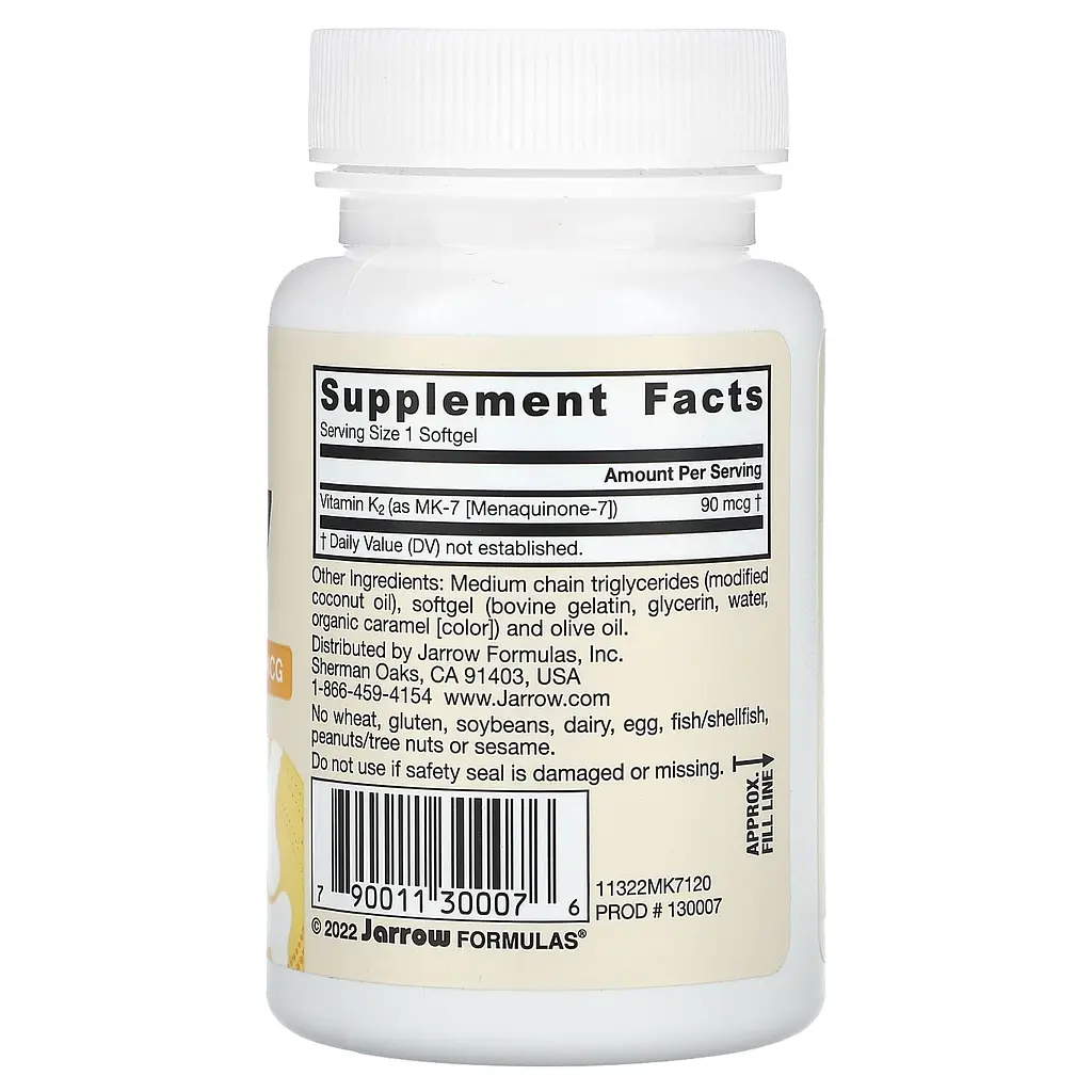 Витамин К2 Jarrow Formulas Vitamin K2 MK-7, 90 мкг 120 гелевых капсул - фото 2