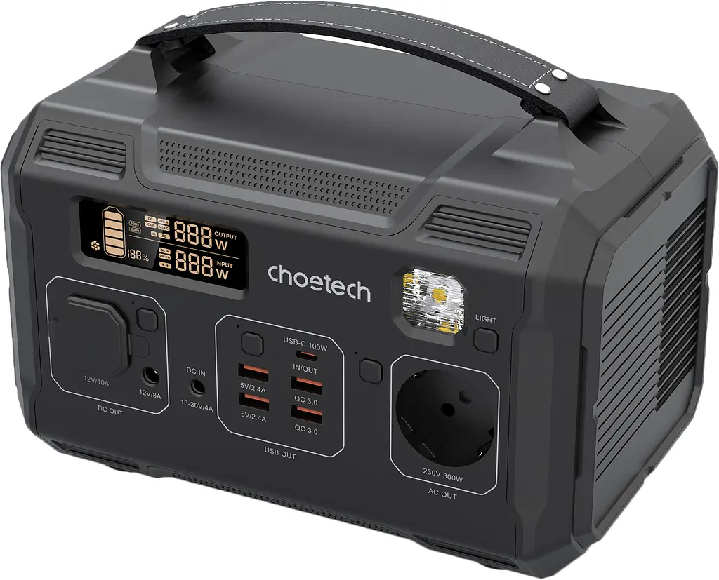 Зарядна станція Choetech BS002 300Вт (276Вт/г) QC 3.0, USB-C PD100 Вт - фото 3