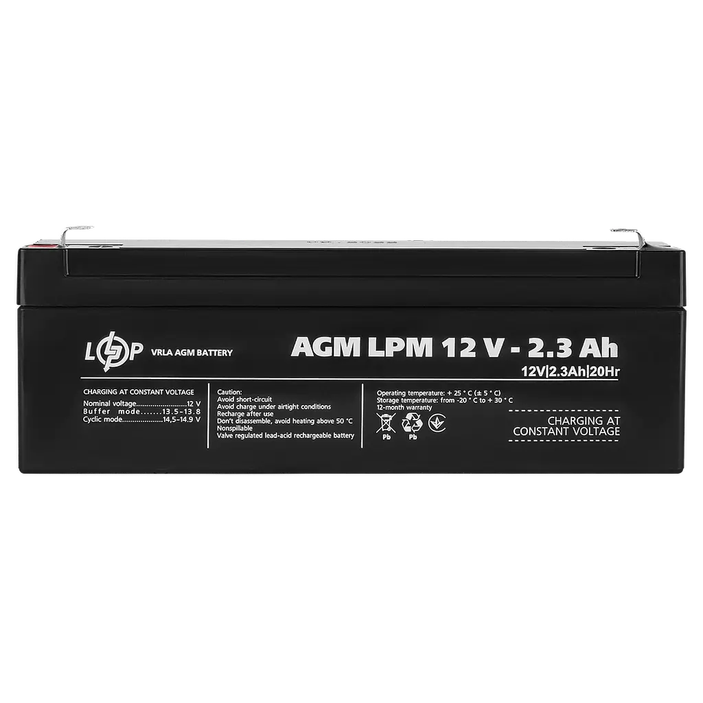 Акумулятор AGM LPM 12V - 2.3 Ah - фото 3