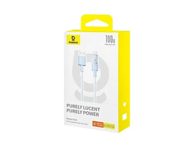 Кабель USB Type-C BASEUS Gem Fast-Charging Type-C/Type-C 100W 1m (P10373000311-00) блакитний - фото 5