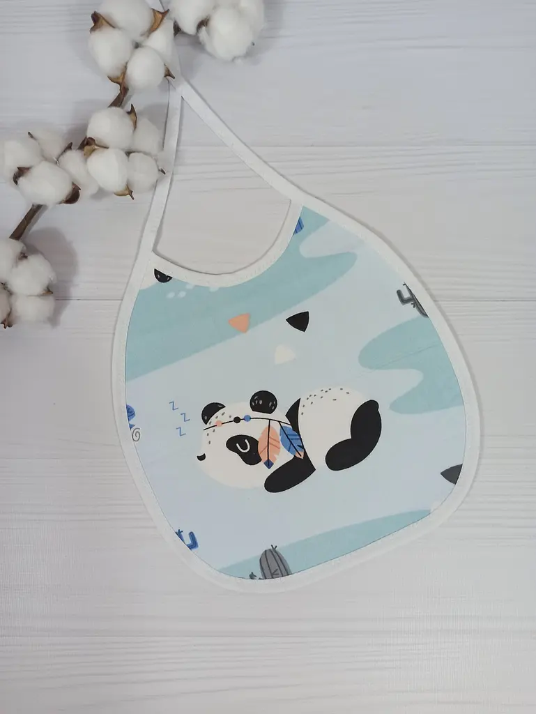 Набір непромокаючих слинявчиків з тарілочкою a.l.babybox Блакитний - фото 4