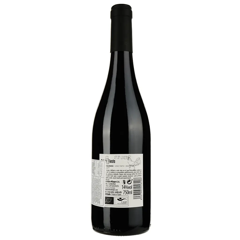 Вино Sal De Fiesta El Gallito Merlot Eco, червоне, сухе, 0,75 л - фото 2