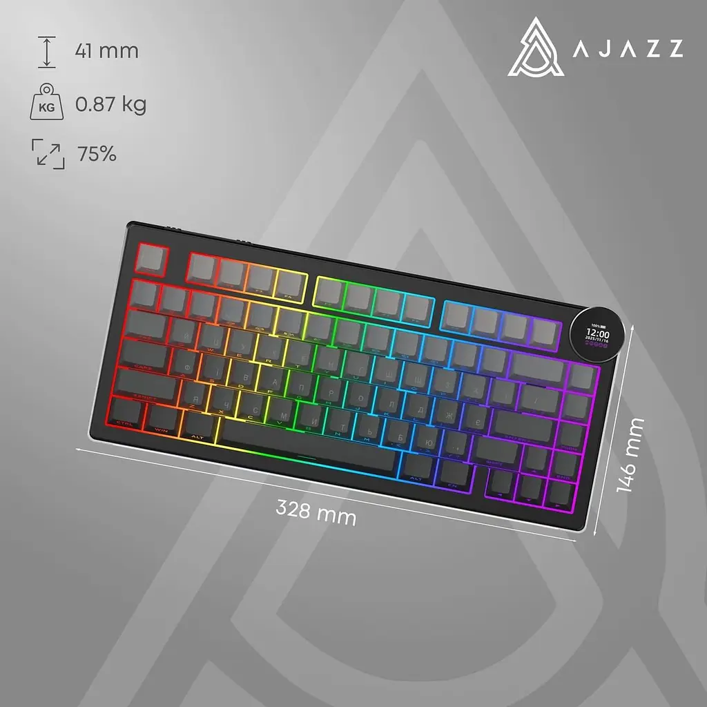 Клавіатура Ajazz AK820 V2 White Peach Switch (AK820-V2-WP-S-BG) - фото 8