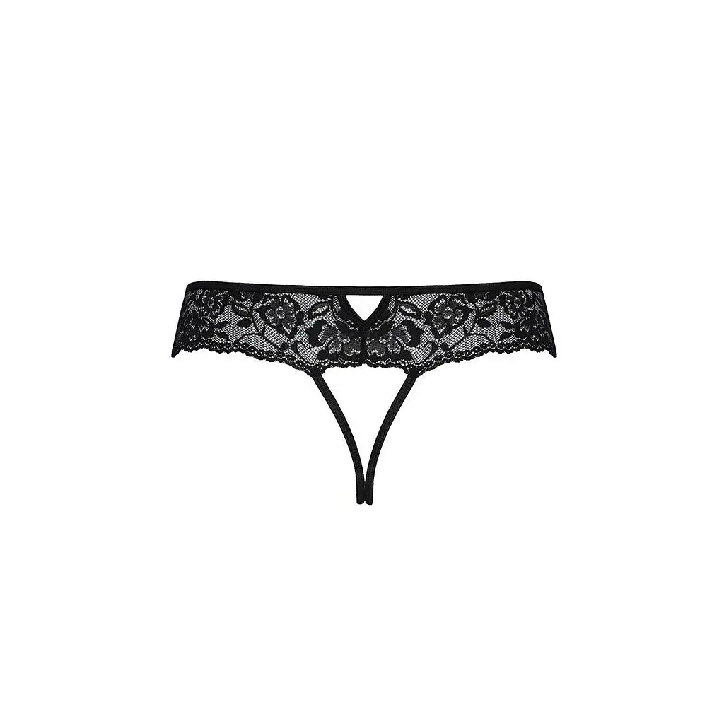 Кружевные стринги с доступом Senia Thong black - Passion L/XL - фото 6