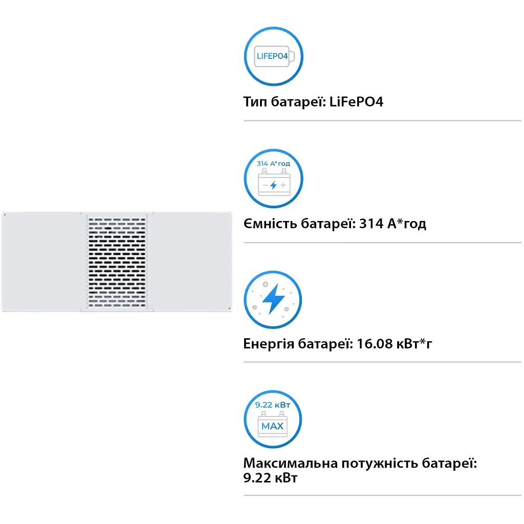 Батарея LiFePo4 Deye BOS-B-Pack16-A3, 51.2V 314Ah (BOS-B-Pack16-A3) - фото 4