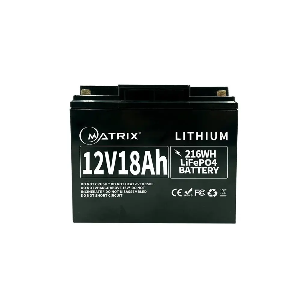 Батарея LiFePo4 Matrix 12.8V-18Ah 230.4Wh (MLR 1218) - фото 2