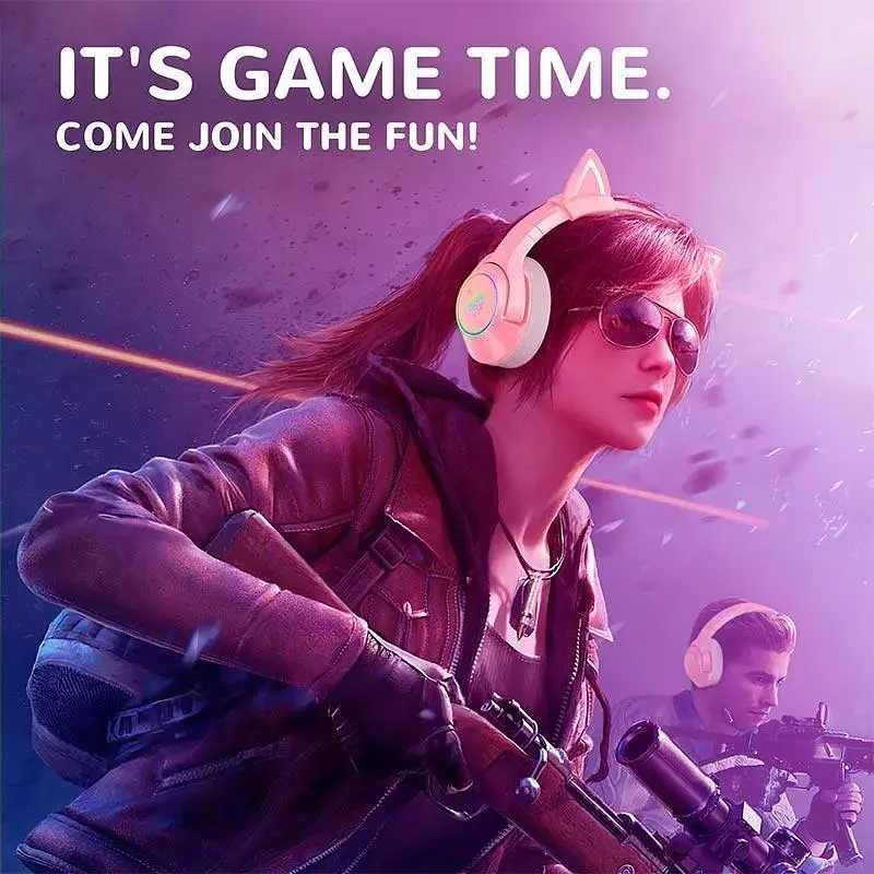 Наушники Onikuma Gaming Cat Ear K9 7.1 с ушками кота розовые с подсветкой - фото 5
