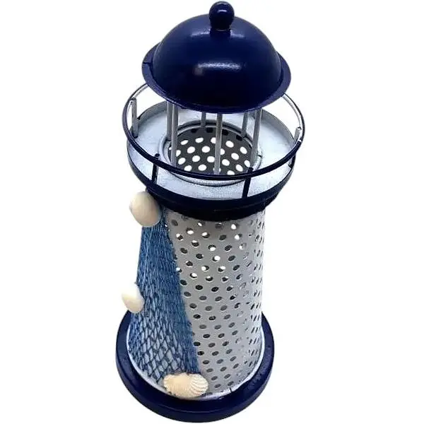 Маяк-ночник No brand металлический бело-синий 175x75x75 мм - фото 3