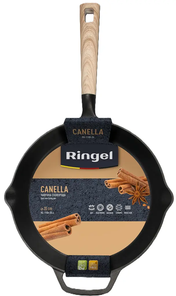 Сковорода Ringel Canella чугунная 20 см без крышки (RG-1100-20 ci) - фото 4