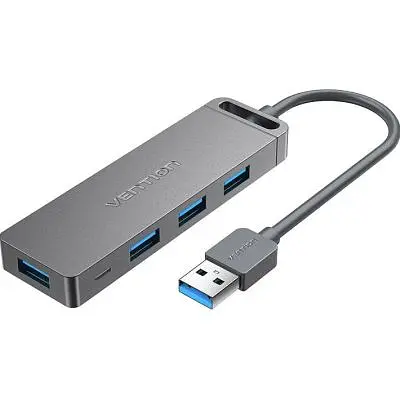 Концентратор Vention USB 3.0 to 4xUSB 3.0 Hub With Power Supply 0.15m black (CHLBB) - фото 2