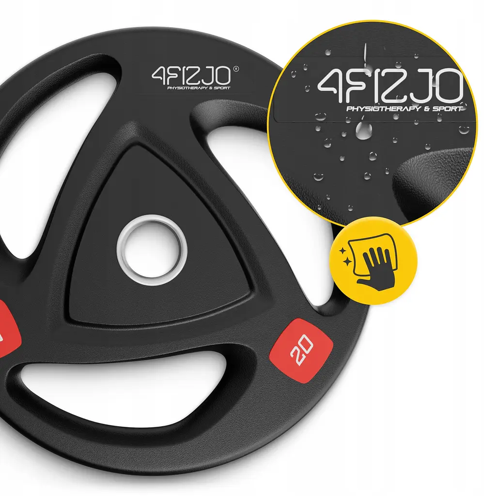 Диск олімпійський 4FIZJO 1 x 20 кг 51 мм металевий, прогумований Black (P-5905973401296) - фото 5