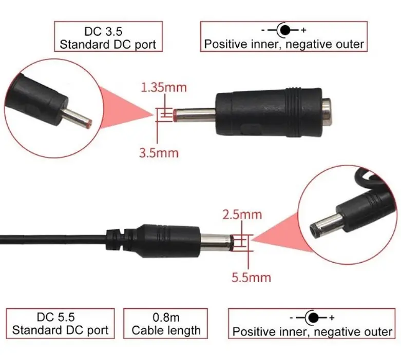 Кабель-адаптер для роутера No Brand USB 5 V - DC 9 V / 12 V Чорний (2104619012) - фото 5