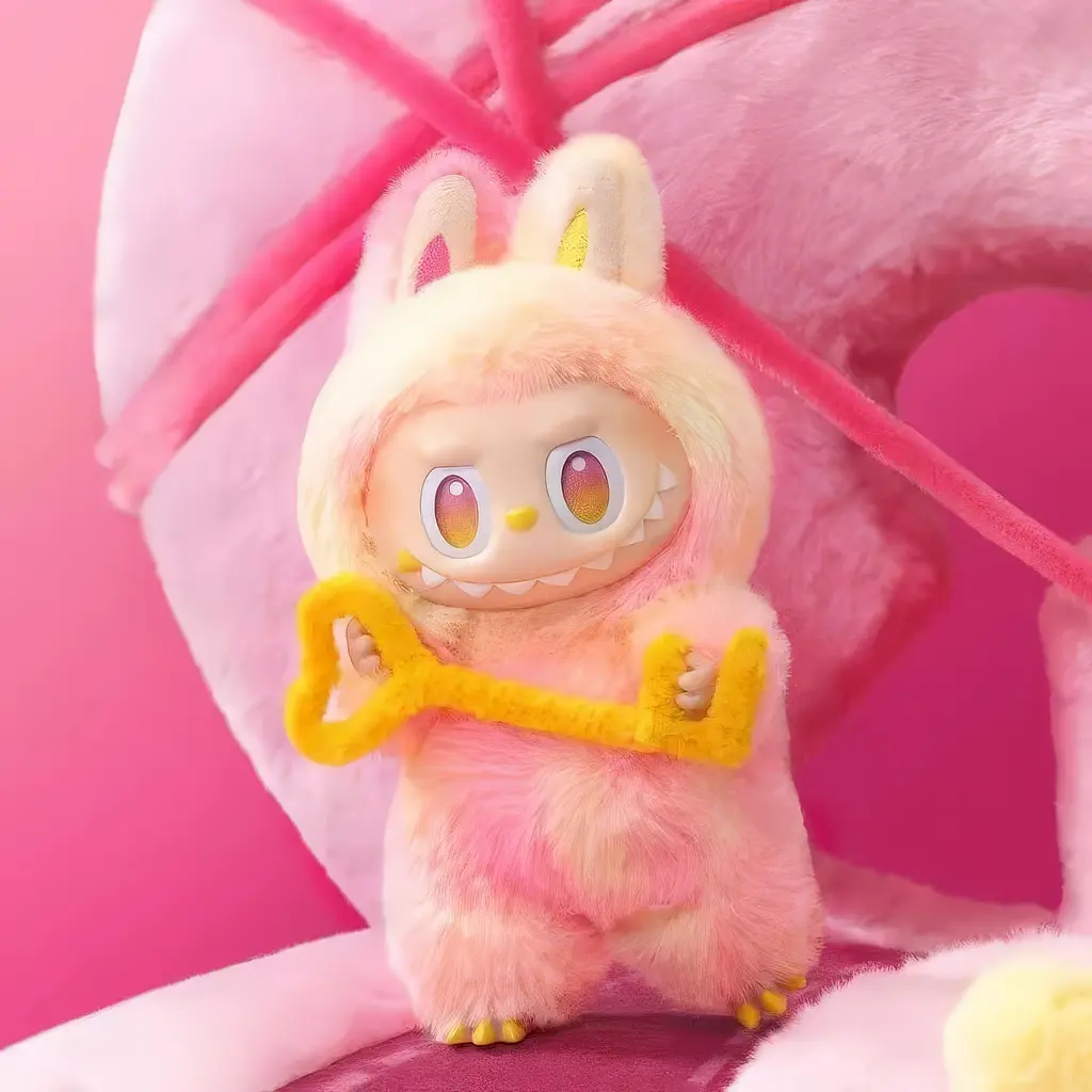 Игрушка-сюрприз Labubu плюшевый брелок в костюме кролика, стоячий V3 Лабубу Случайный цвет - фото 7