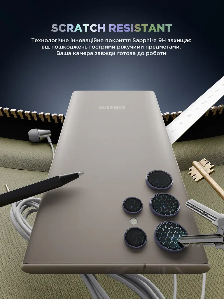 Захисне скло для камери Samsung Galaxy S24 Ultra 5G (SM-S928), Supreme BI, фіолетовий колір, з рамкою, глянцеве скло для захисту лінз, протиударне, прозоре, з клейовим шаром по контуру, не впливає на якість фото, ArmorStandart (ARM76605) - фото 5