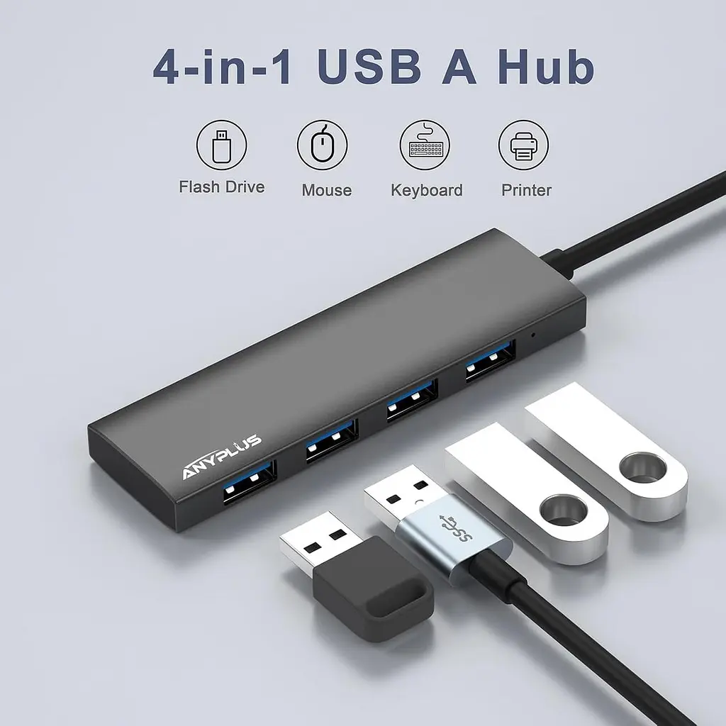 USB хаб ANYPLUS HT-00603C USB-C 3.0 4в1 (SKU-172) - фото 5