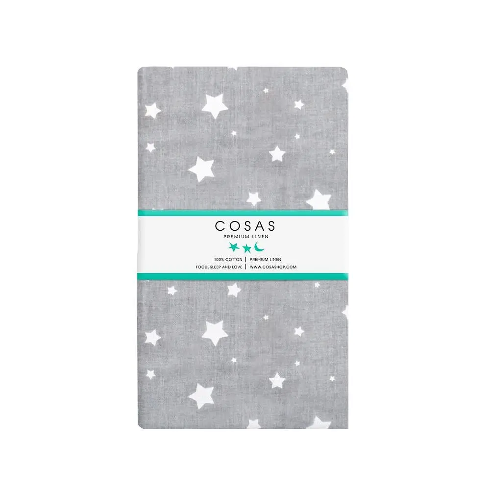 Набір простирадло на резинці Cosas Wave & Starfall 60х120х12 см (SetSheet_WaveColor_StarFallGrey_120x60) - фото 3