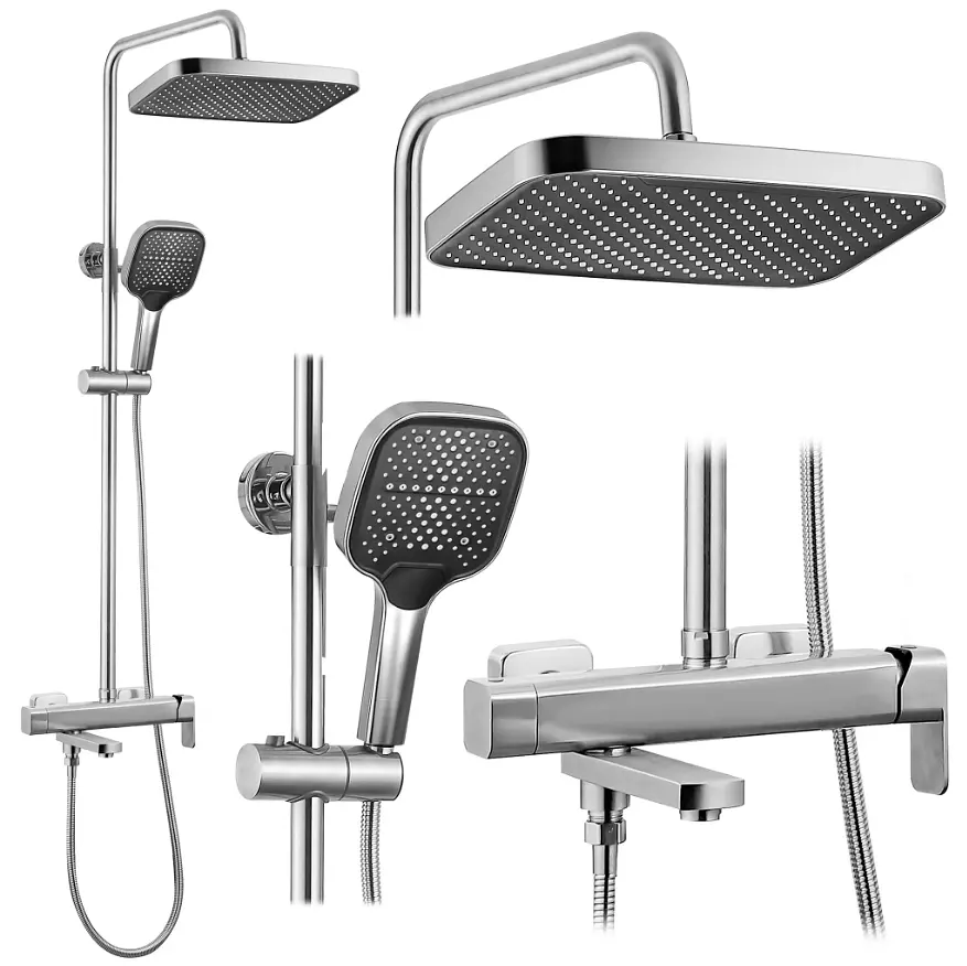 Душова система з виливом Rea Arlo 93–132 см nickel brushed REA-P7340