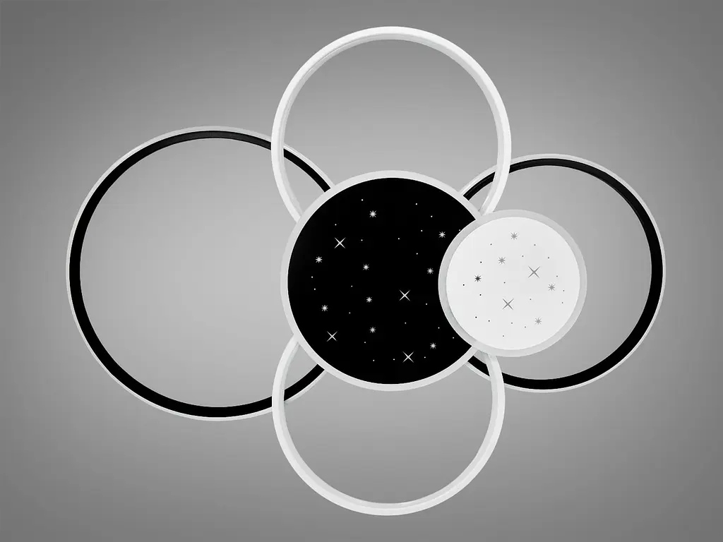Люстра стельова LED Diasha 2448WH+BK dimmer 2448WH+BK, 115W, 6325 лм, біла+чорна, сучасний стиль для вітальні, кухні, офісу - фото 4