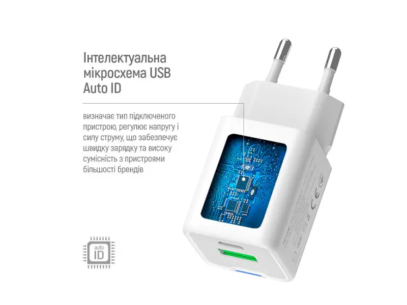 Мережевий зарядний пристрій ColorWay C101A GaN Mini 20 W White (CW-CHS062PDC-WT) - фото 7