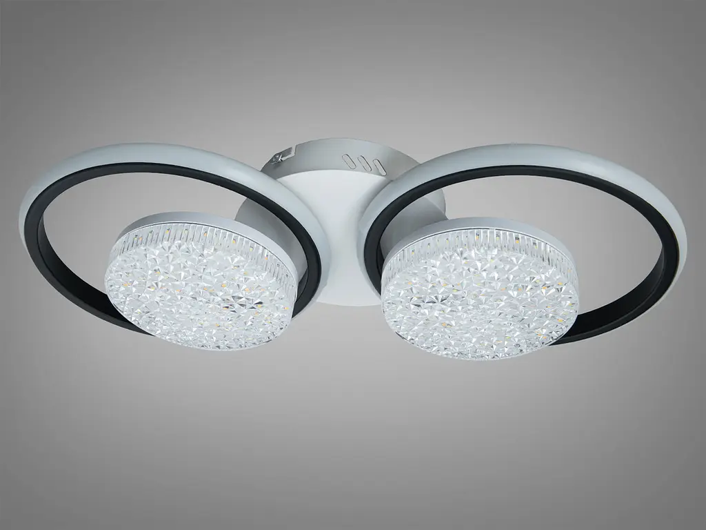Стильна LED-люстра Diasha 2561WH+BK DIMMER 58W, 3190 lm, 52x25 см з пультом - фото 5