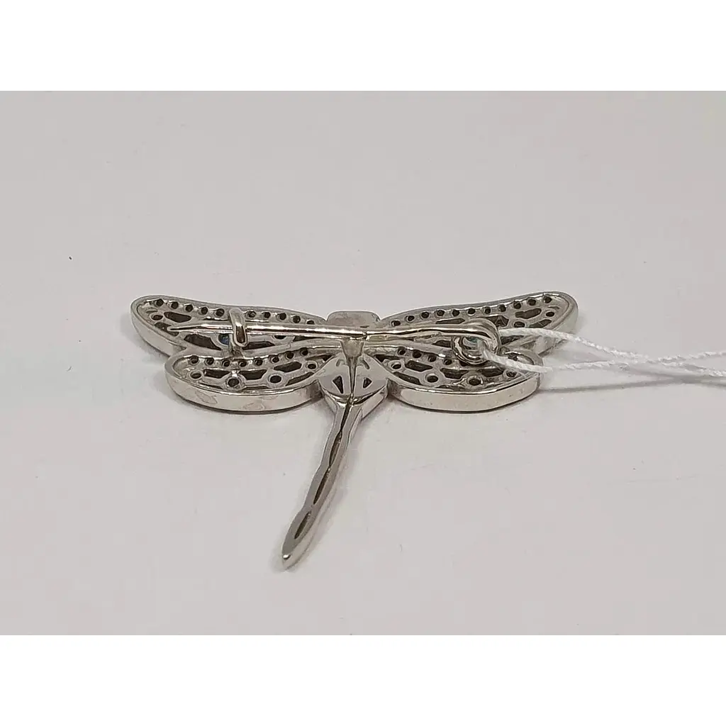 Срібна брошка Ірій Бабка з фіанітами. 9521 СИН-ГОЛ - фото 3