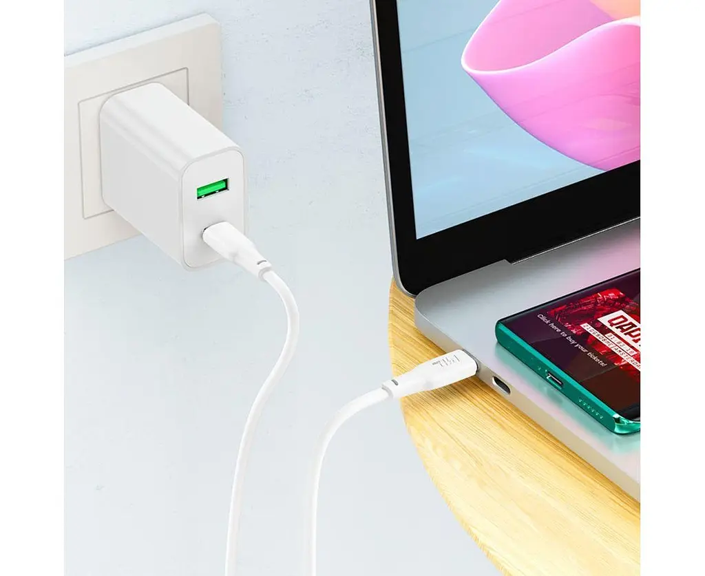 Кабель USB Hoco X93 Force fast charging 240W Type-C to Type-C 1 м White - фото 5
