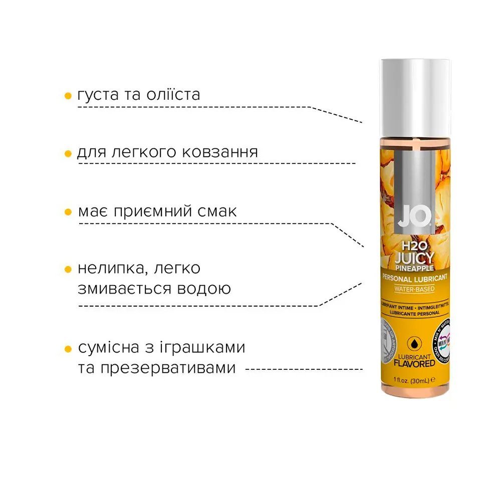 Лубрикант System JO H20 соковитий ананас 30 мл (ROZ6400230494) - фото 2