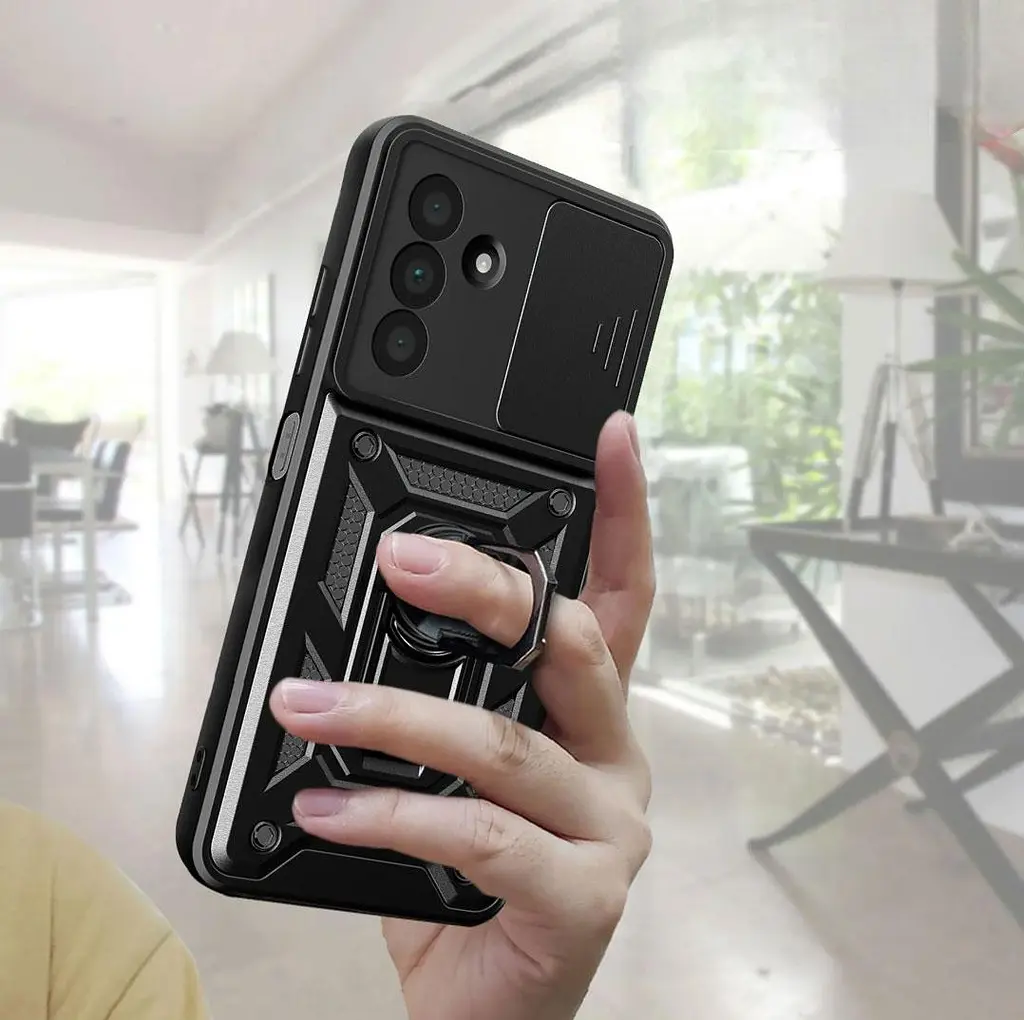 Чохол Primo Shockproof для Samsung Galaxy A26 5G (SM-A266) - протиударний, з підставкою і шторкою камери - Black - фото 6
