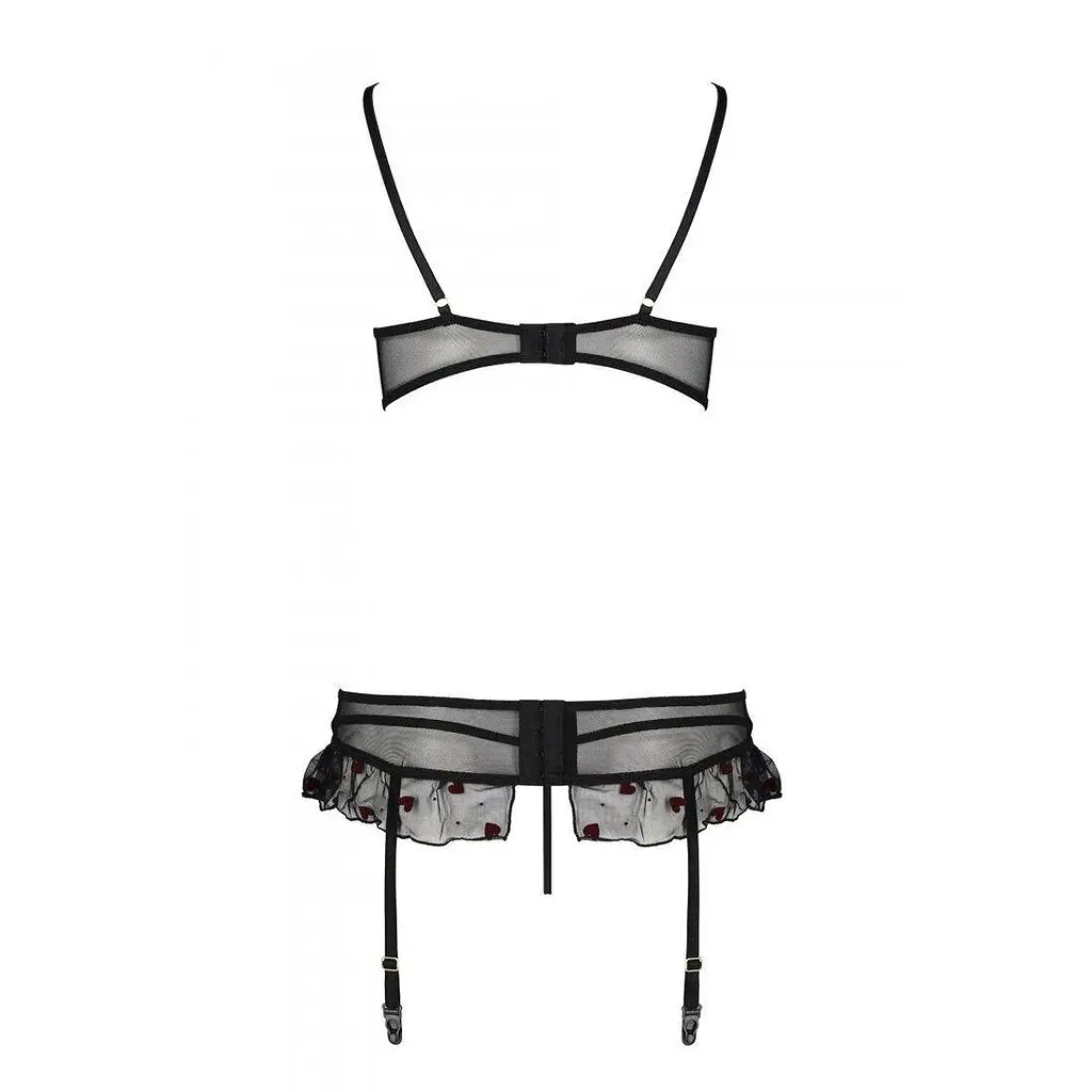 Сексуальный комплект с поясом для чулок Passion LOVELIA Set black L/XL - фото 6
