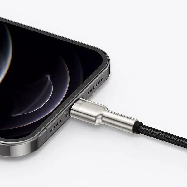 Кабель Baseus Cafule Series Metal Cable USB to Lightning 2.4A 1m CALJK-A01 Black - фото 2