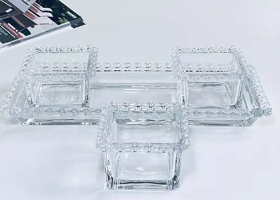 Набір настільний "Прозоре Серце" таця 2,5x12,5x30 см + 3 конт. 125 мл - фото 2