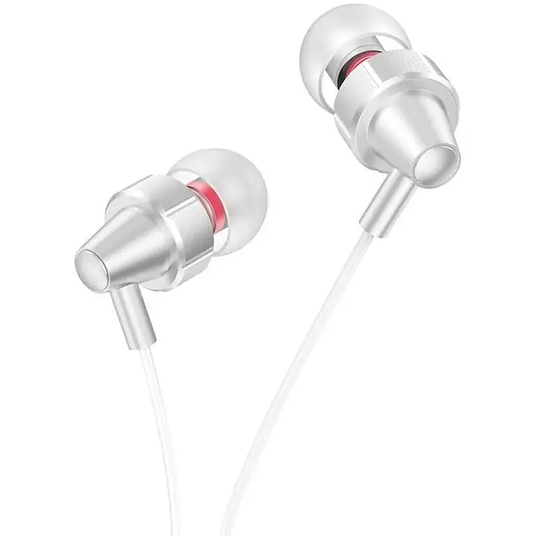 Наушники Hoco M90 Delight wired digital метал с микрофоном белые - фото 2