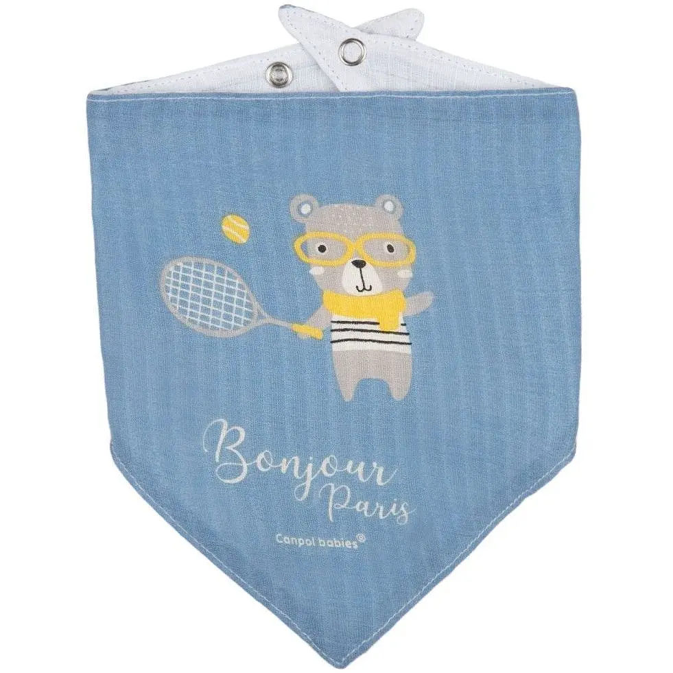 Слюнявчик муслиновый Canpol babies Bonjour Paris, голубой, 2 шт. (26/900_blu) - фото 2