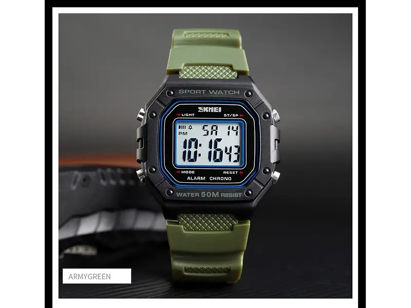 Чоловічий наручний годинник 1496AG Army Green Skmei acs0030718 - фото 5