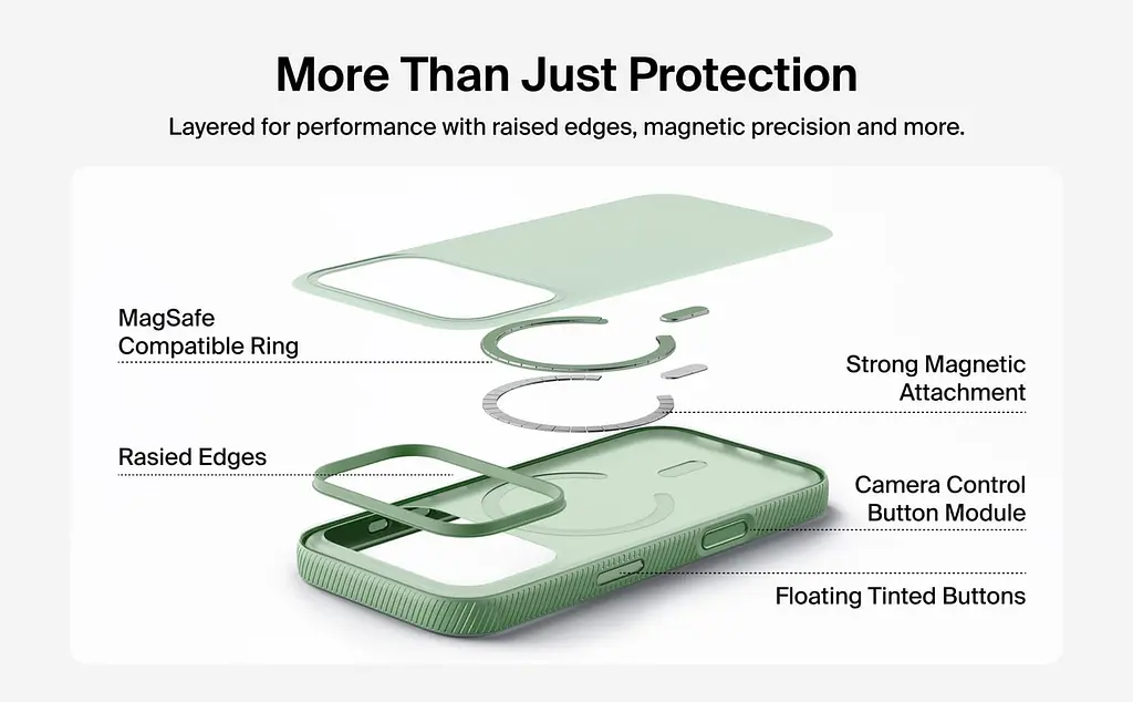 Чехол Belkin для iPhone 17 Pro Max, Magnetic Protective Grip, Sage teh0019346 - фото 3