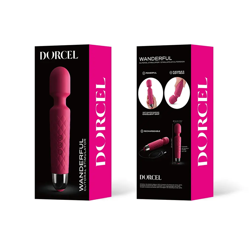 Мінівібромасажер Dorcel Wand Wanderful Magenta потужний, водонепроникний - фото 3