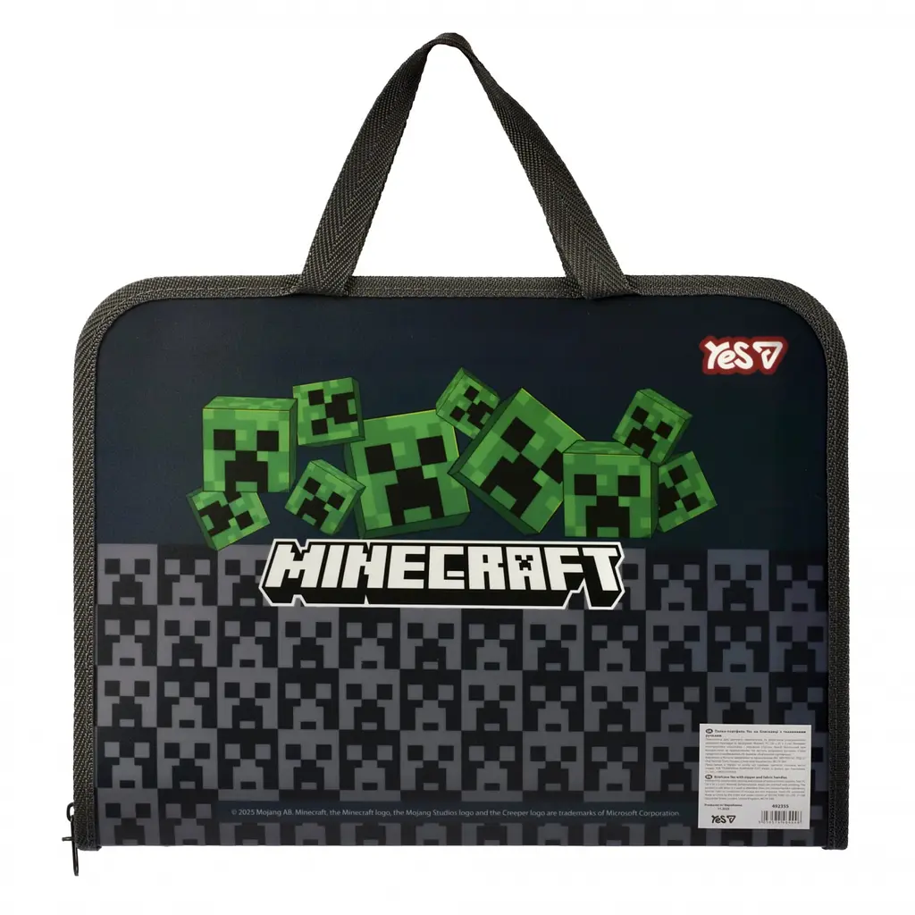 Папка - портфель Yes FC на блискавці з тканинними ручками Minecraft.Creepers (492355) - фото 4