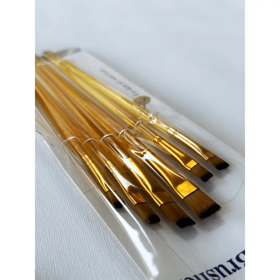 Набір професійних нейлонових пензликів Brushme BR602, 6 штук, помаранчевий - фото 2