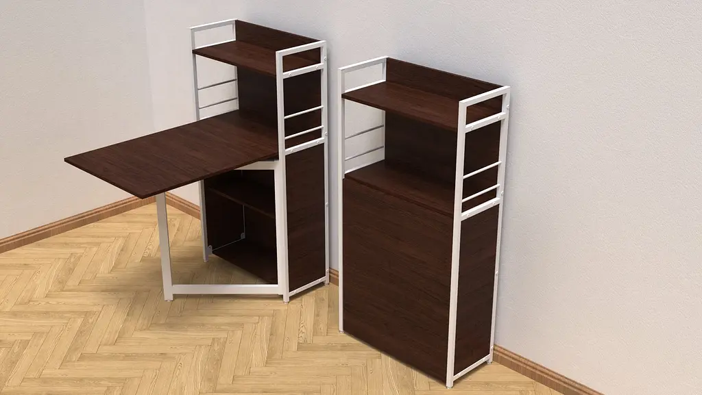 Стол книга с этажеркой Практик 1 Ferrum-decor 1200x640x990 Белый металл ДСП Венге Магия 16 мм (FRD-105390) - фото 5